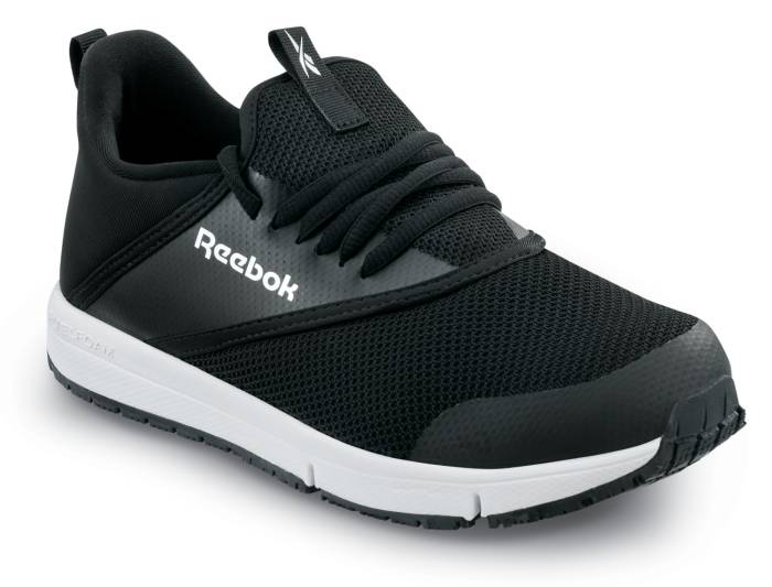 view #1 of: Reebok Work SRB066 DayStart Work, Women's, Black/White, Soft Toe, EH, MaxTRAX Slip Resistant, Low Athletic, Work Shoe