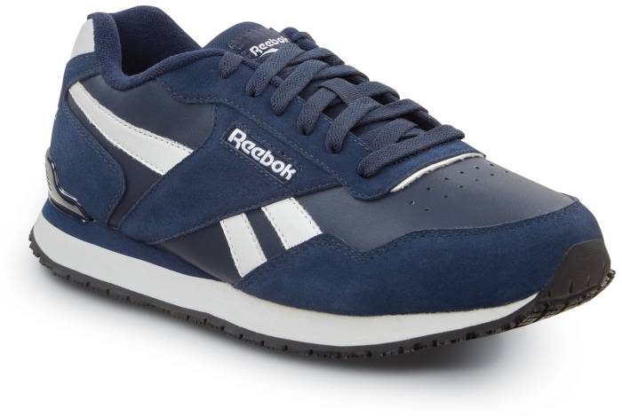 view #1 of: Reebok Work SRB1954 Harman, Men's, Navy/White, Retro Jogger Style, EH, MaxTRAX Slip Resistant, Soft Toe Work Shoe