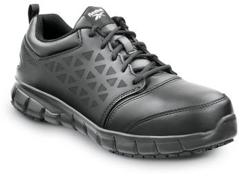 Zapato de trabajo, antideslizante MaxTRAX, EH, con puntera de material compuesto, estilo atlÒtico, de hombre, negro, Reebok Work SRB3206 Sublite Cushion Work