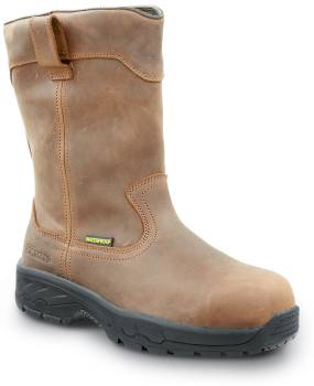 SR Max SRM2160 Beaumont, Men's, Dark Brown, Wellington Style, Comp Toe, EH, Waterproof, MaxTRAX Slip Resistant, Work Boot