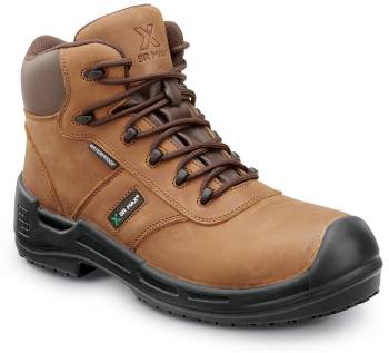 SR Max SRM9160 Lewiston, Men's, Brown, 6 Inch, Comp Toe, EH, Waterproof, MaxTRAX Slip Resistant, Work Boot