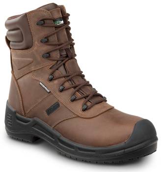 Bota de trabajo antideslizante MaxTRAX, aislada, impermeable, EH, con puntera de material compuesto, de 8ápulgadas, marrÝn, de hombre, SR Max SRM9960 Logan