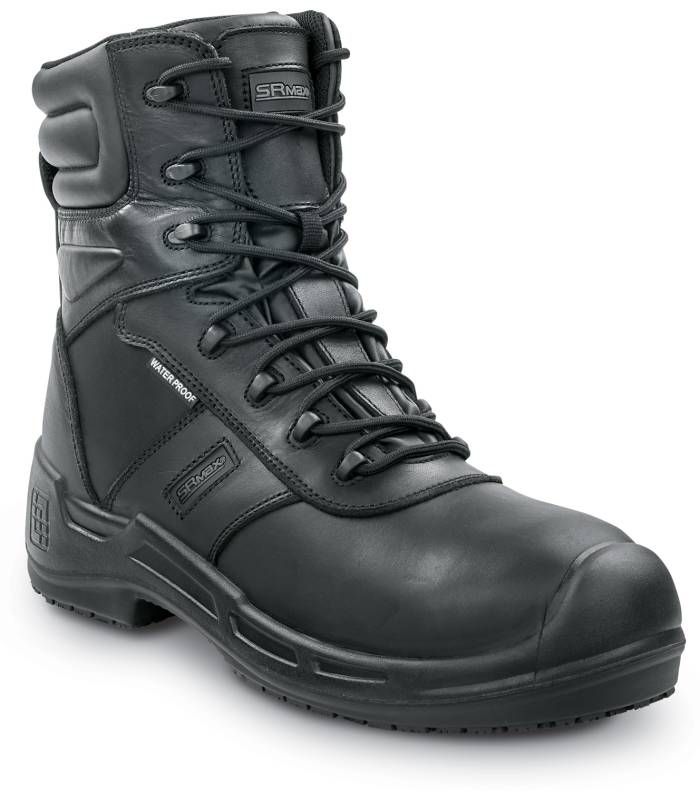 view #1 of: Bota de trabajo, antideslizante MaxTRAX, aislada, impermeable, EH, con puntera de material compuesto, de 8ápulgadas, negra, de hombre, SR Max SRM9990 Fairbanks