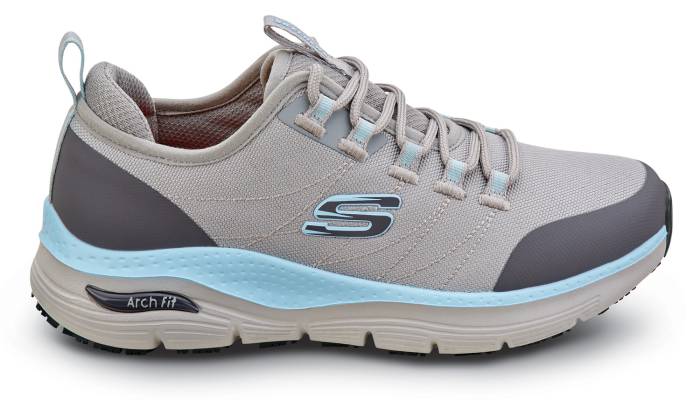 alternate view #2 of: SKECHERS Work SSK108096GYAQ Christina, Arch Fit, Women's, Grey/Aqua, Soft Toe, EH, MaxTRAX Slip Resistant, Low Athletic Work Shoe