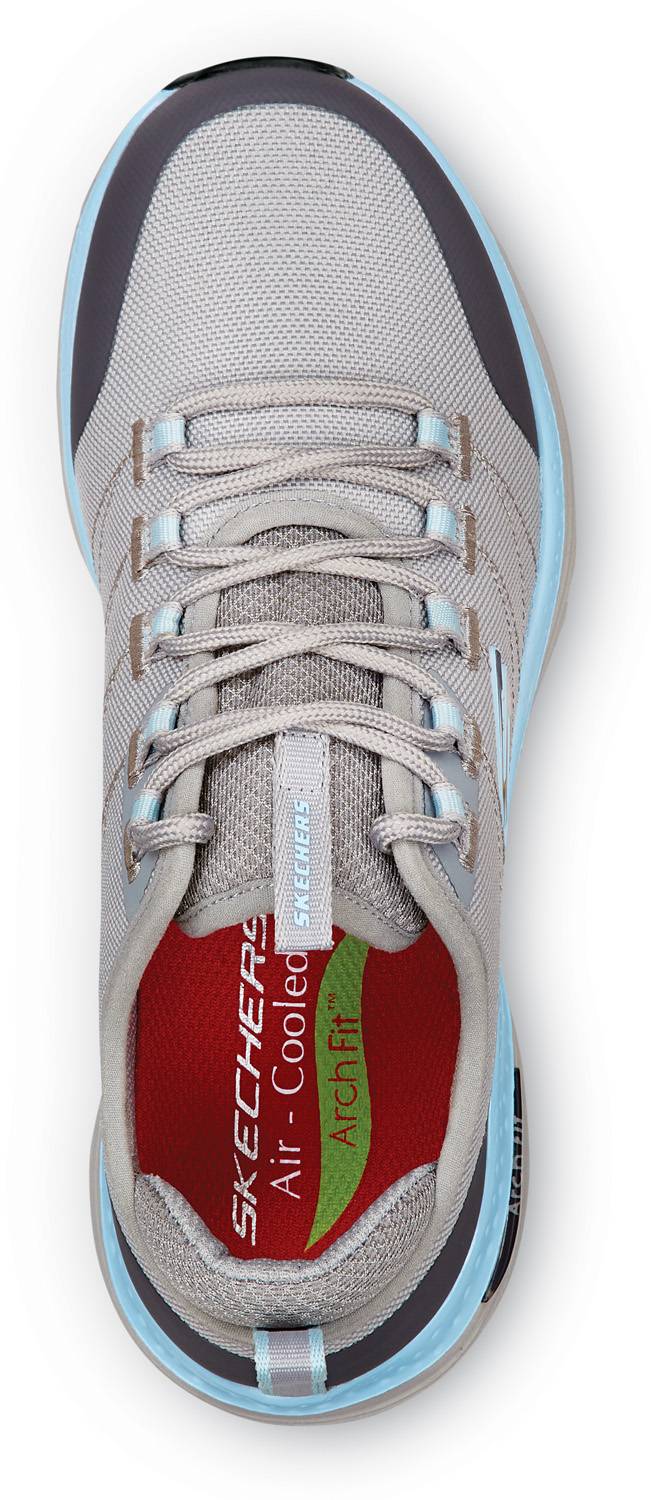 alternate view #4 of: SKECHERS Work SSK108096GYAQ Christina, Arch Fit, Women's, Grey/Aqua, Soft Toe, EH, MaxTRAX Slip Resistant, Low Athletic Work Shoe