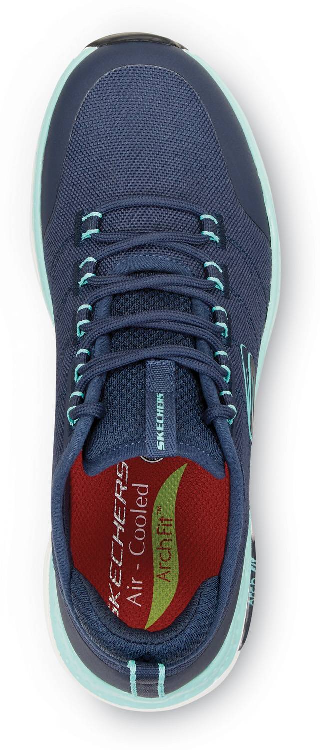 alternate view #4 of: SKECHERS Work Arch Fit SSK108096NVAQ Christina, Women's, Navy/Aqua, Athletic Style, EH, MaxTRAX Slip Resistant, Soft Toe Work Shoe