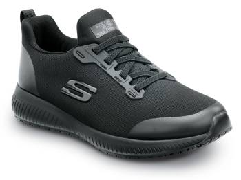 Zapato de trabajo con puntera blanda, antideslizante, sin cordones de estilo atlÒtico, negro, de mujer, SKECHERS Work SSK108160BLK Emma