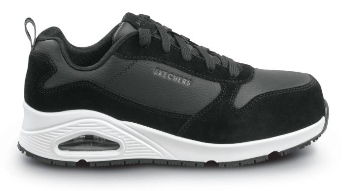 alternate view #2 of: SKECHERS Work SSK108192BKW Luna, Women's, Black/White, Alloy Toe, EH, MaxTRAX Slip Resistant, Low Athletic, Work Shoe