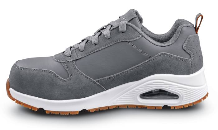 alternate view #3 of: SKECHERS Work SSK108192CHAR Luna, Women's, Charcoal/White, Alloy Toe, EH, MaxTRAX Slip Resistant, Low Athletic, Work Shoe