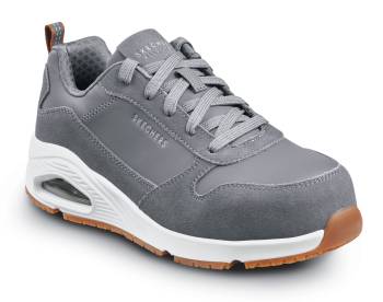 Zapato de trabajo, deportivo bajo, antideslizante, MaxTRAX, EH, con puntera de material compuesto, carbÝn/blanco, para mujer, SKECHERS Work SSK108192CHAR Luna