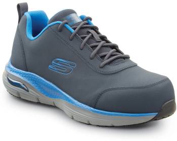 Zapato de trabajo antideslizante MaxTRAX con puntera de aleaciÝn, EH, de estilo atlÒtico, azul marino/azul claro, de hombre, SKECHERS Work Arch Fit SSK200148NVBL Beau