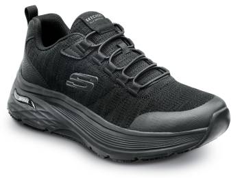 Zapato de trabajo deportivo bajo, resistente a riesgos elÒctricos (EH), antideslizante MaxTRAX, con puntera blanda, color negro, SKECHERS Work Arch Fit SSK200232BLK Leo, para hombre