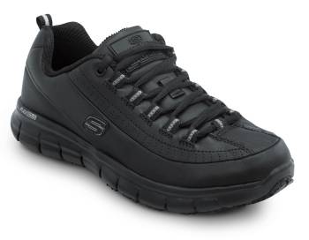 SKECHERS Work SSK403BLK Sara, Women's, Black, Athletic Style, MaxTRAX Slip Resistant, Soft Toe Work Shoe