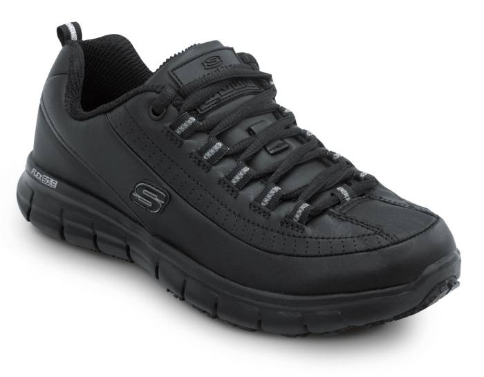 view #1 of: SKECHERS Work SSK403BLK Sara, Women's, Black, Athletic Style, MaxTRAX Slip Resistant, Soft Toe Work Shoe