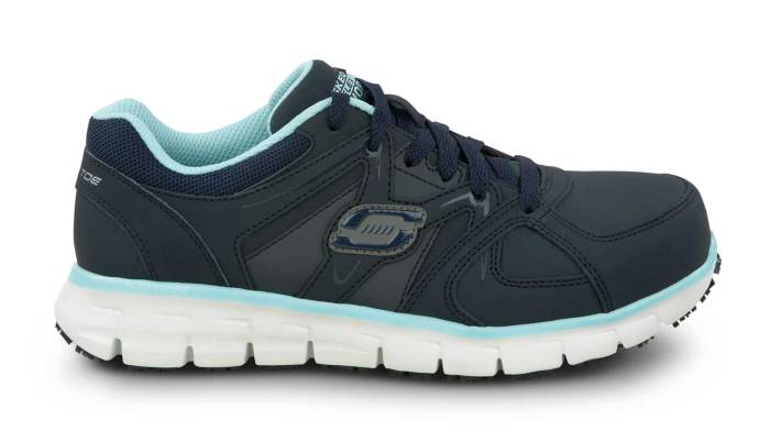 alternate view #2 of: SKECHERS Work SSK406NVAQ Jackie, Women's, Navy/Aqua, Athletic Style, Alloy Toe, EH, MaxTRAX Slip Resistant, Work Shoe