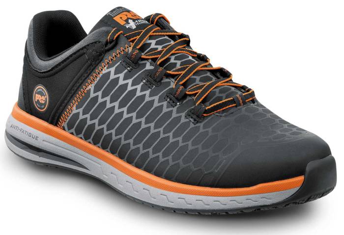 view #1 of: Timberland PRO STMA1XRK Powerdrive, Men's, Black/Orange, Soft Toe, EH, MaxTRAX Slip Resistant Low Athletic