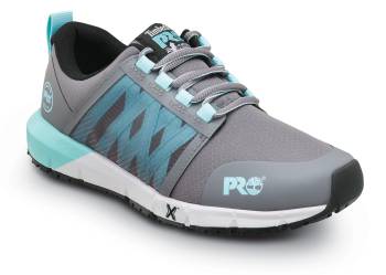 Calzado deportivo bajo, antideslizante MaxTRAX, EH, con puntera suave, gris acero/azul Aruba, de mujer, Timberland PRO STMA5YU3 Radius