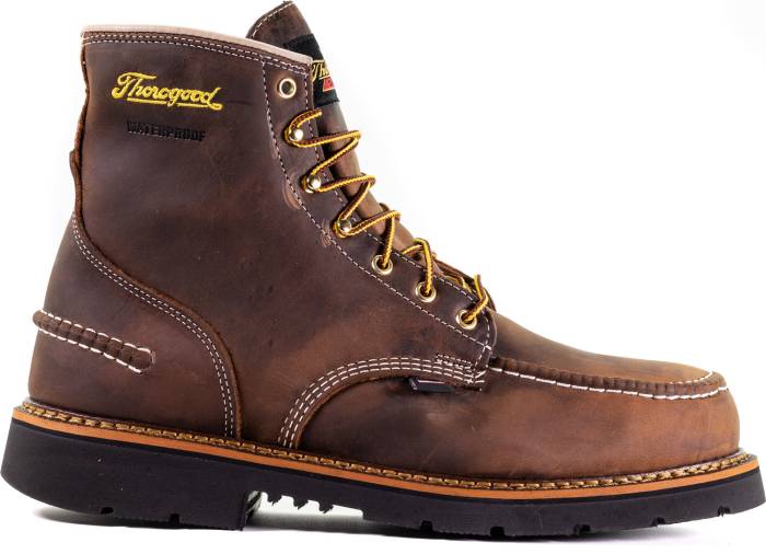 view #1 of: Thorogood TG804-3696 The 1957 Series USA, Men's, Brown, Steel Toe, EH, WP, 6 Inch, Work Boot