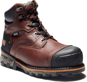 Bota de trabajo de 6 pulgadas, EH, WP/aislado, con puntera de material compuesto, marrÝn con textura granulosa, de hombre, Timberland PRO TM92641 Boondock