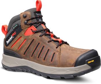 Bota de trabajo de senderismo de 6ápulgadas EH WP, con puntera de material compuesto, marrÝn/rojo, para hombre, Timberland PRO TMA2PKQ TrailWind