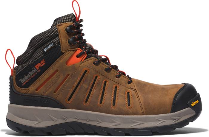 alternate view #2 of: Timberland PRO TMA2PKQ TrailWind, Men's, Brown/Red, Comp Toe, EH, WP, 6 Inch, Hiker, Work Boot