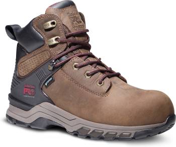 Bota de trabajo de 6ápulgadas, resistente a riesgos elÒctricos (EH), impermeable (WP), con puntera de material compuesto, color marrÝn/p·rpura, Timberland PRO TMA4115 Hypercharge, para mujer