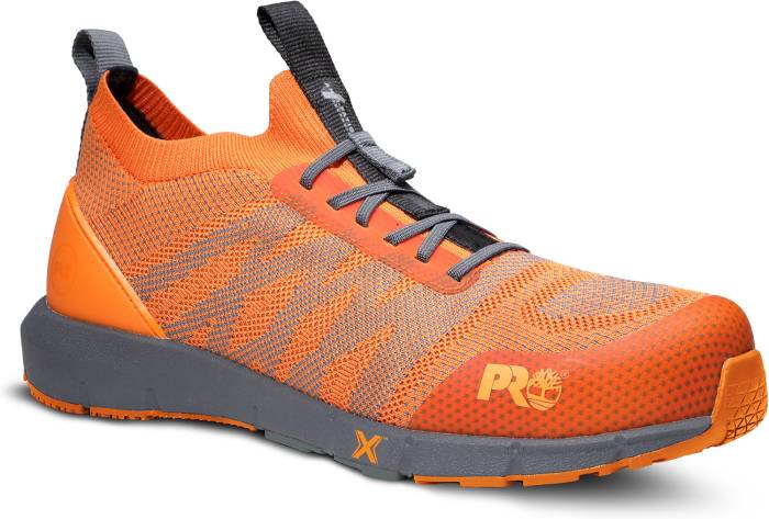 view #1 of: Timberland PRO TMA41XY Radius Knit, Men's, Orange/Grey, Comp Toe, EH, Slip On, Work Shoe