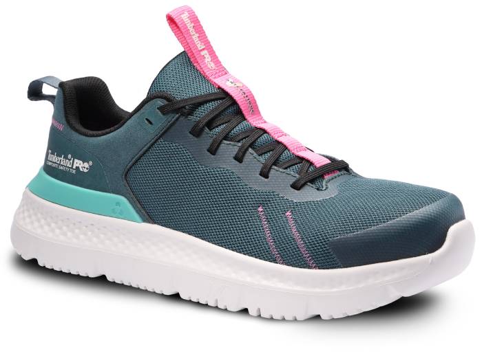 view #1 of: Timberland PRO TMA5RTJ Setra Women's, Green/White, Comp Toe, EH, Slip Resistant, Low Athletic Work Shoe