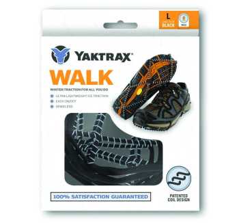 Yaktrax Walker Black Men's and Women's Rubber Steel Coil Men's sizes 5 to 8 and a half and Women's sizes 6 and a half to 10