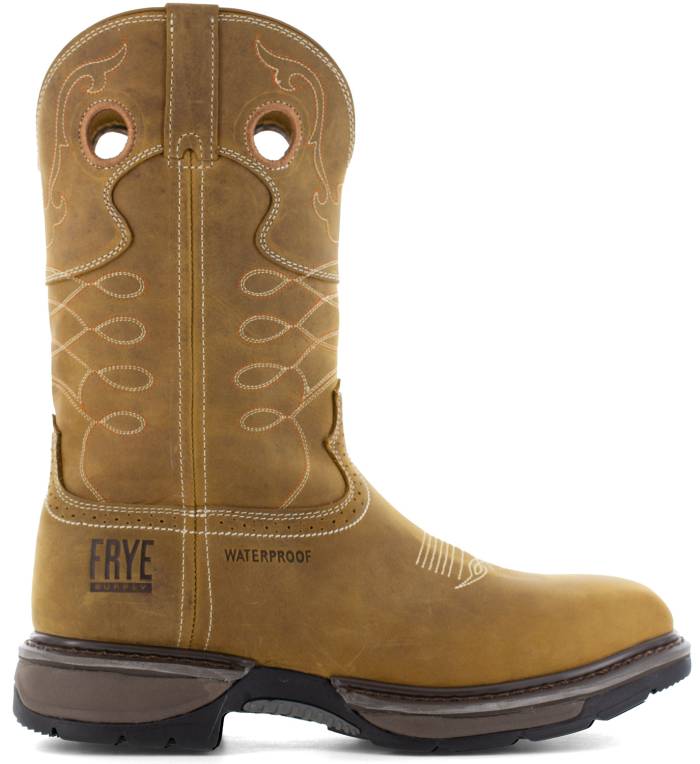 alternate view #2 of: Frye WGFR40103 Men's, Tan, Steel Toe, EH, WP, Western, Pull On, Work Boot