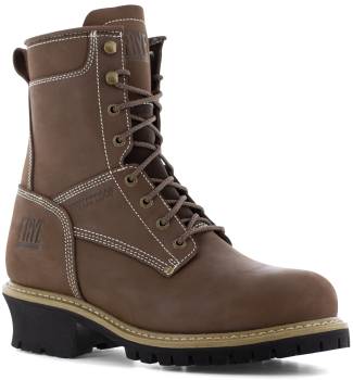 Frye WGFR40202 Men's, Dark Brown, Comp Toe, EH, WP, 8 Inch, Logger, Work Boot