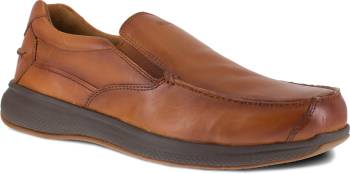 Zapato de trabajo informal, sin cordones, con elßsticos laterales, disipaciÝn de estßtica (SD) y puntera de acero, color Cognac, Florsheim WGFS2325 Bayside, para hombre