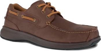 Florsheim WGFS2326 Bayside, Men's, Brown, Steel Toe, SD, Boat Style, Work Shoe