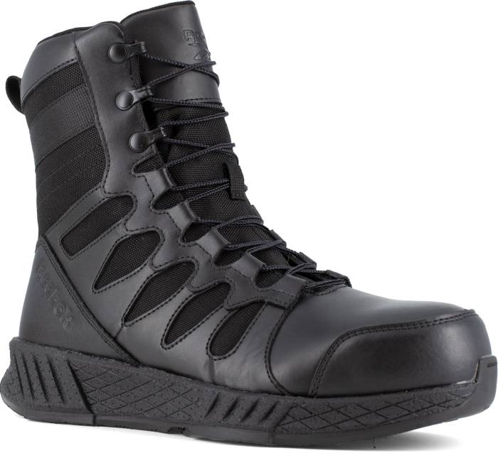 view #1 of: Bota de trabajo antideslizante EH con puntera de material compuesto, cremallera lateral 8ápulgadas, negro de hombre Reebok Work WGRB3214 Floatride Energy Tactical