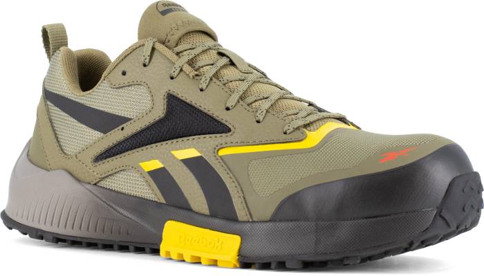 view #1 of: Reebok Work WGRB3240 Lavante Trail 2 Work, Men's, Army Green/Black/Yellow, Comp Toe, EH, Low Athletic, Work Shoe