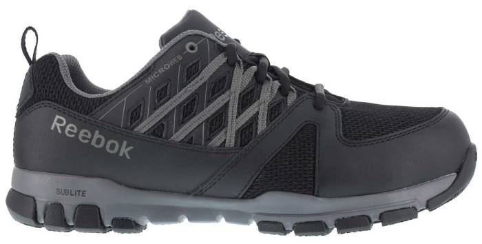 alternate view #2 of: Reebok Work WGRB4015 Sublite Work, Men's, Black/Grey, Soft Toe, SD, Slip Resistant, Low Athletic Oxford