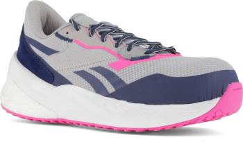 Zapato de trabajo deportivo bajo SD con puntera de material compuesto gris/azul marino/rosa para mujer Reebok Work WGRB516 Floatride Energy Daily