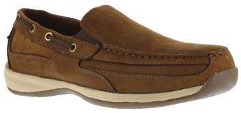 Rockport Works WGRK6737 Brown Steel Toe, EH, Men's Sailing Club Slip On Boat Shoe