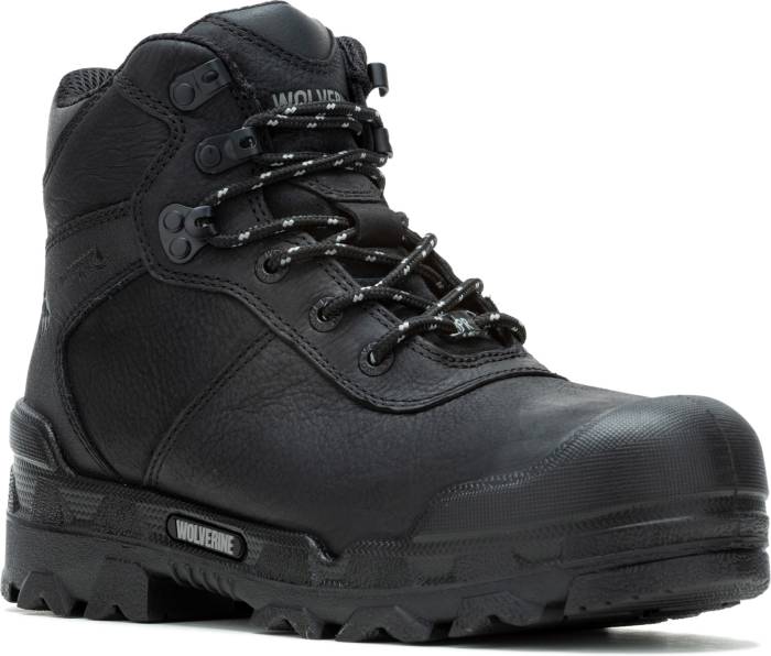 view #1 of: Wolverine WW080157 Warrior, Men's, Black, Comp Toe, EH, PR, WP/Insulated, 6 Inch Boot