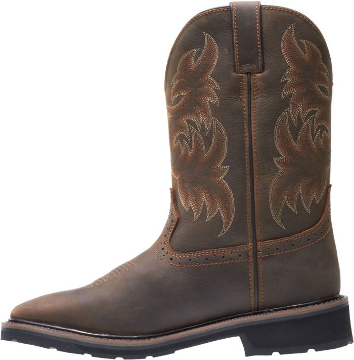 alternate view #3 of: Wolverine WW10702 Men's Rancher, Dark Brown/Rust, Square Toe Steel Toe, EH, Pull On Boot