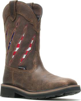 Bota sin cordones de 10ápulgadas, EH, impermeable, con puntera de acero, marrÝn, de hombre, Wolverine WW201218 Rancher Claw