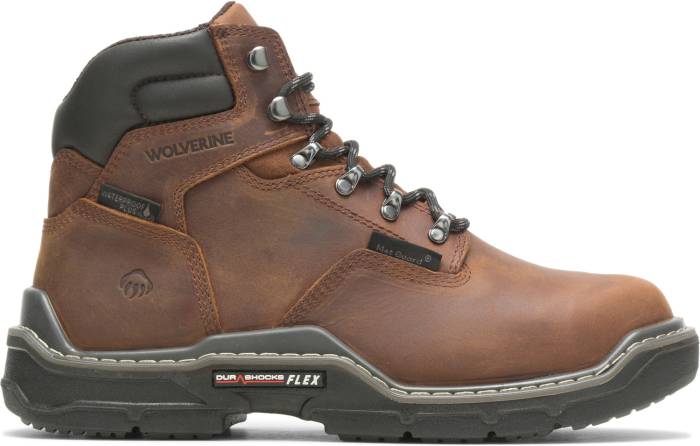 alternate view #2 of: Wolverine WW211165 Raider DuraShocks, Men's, Peanut, Comp Toe, EH, Mt, WP, 6 Inch, Work Boot