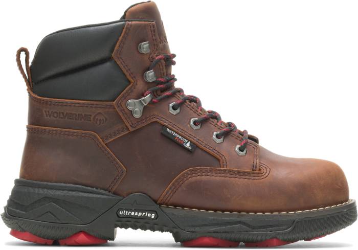 alternate view #2 of: Wolverine WW221011 Hellcat Fuse DuraShocks UltraSpring, Men's, Brown, Comp Toe, EH, WP, 6 Inch, Work Boot