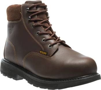 Bota de trabajo de 6 pulgadas para hombre, marrÝn, con puntera de acero, EH, protector metatarsal interno, Wolverine WW4451 Cannonsburg