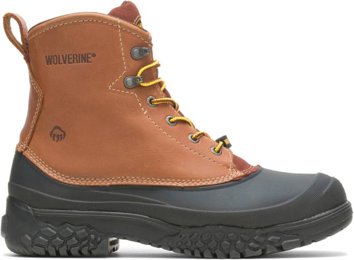 alternate view #2 of: Wolverine WW5698 SwampMonster Brown, Steel Toe, EH, Waterproof Men's 6 Inch Work Boot