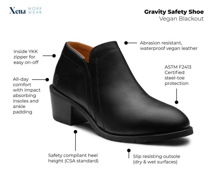 alternate view #6 of: Zapato de seguridad, con cremallera lateral, puntera de acero, negro, de mujer, Gravity Vegan Xena Workwear XEGRBT1