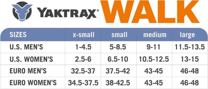 alternate view #4 of: Yaktrax Walker Black Men's and Women's Rubber Steel Coil Men's sizes 1 to 4 and a half. Women's 2 and a half to 6.